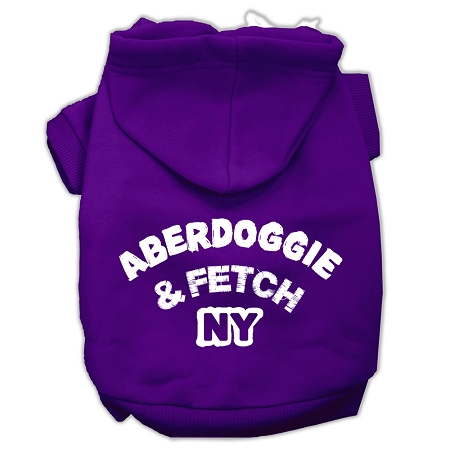 Aberdoggie NY Screenprint Pet Hoodies Purple Size XS